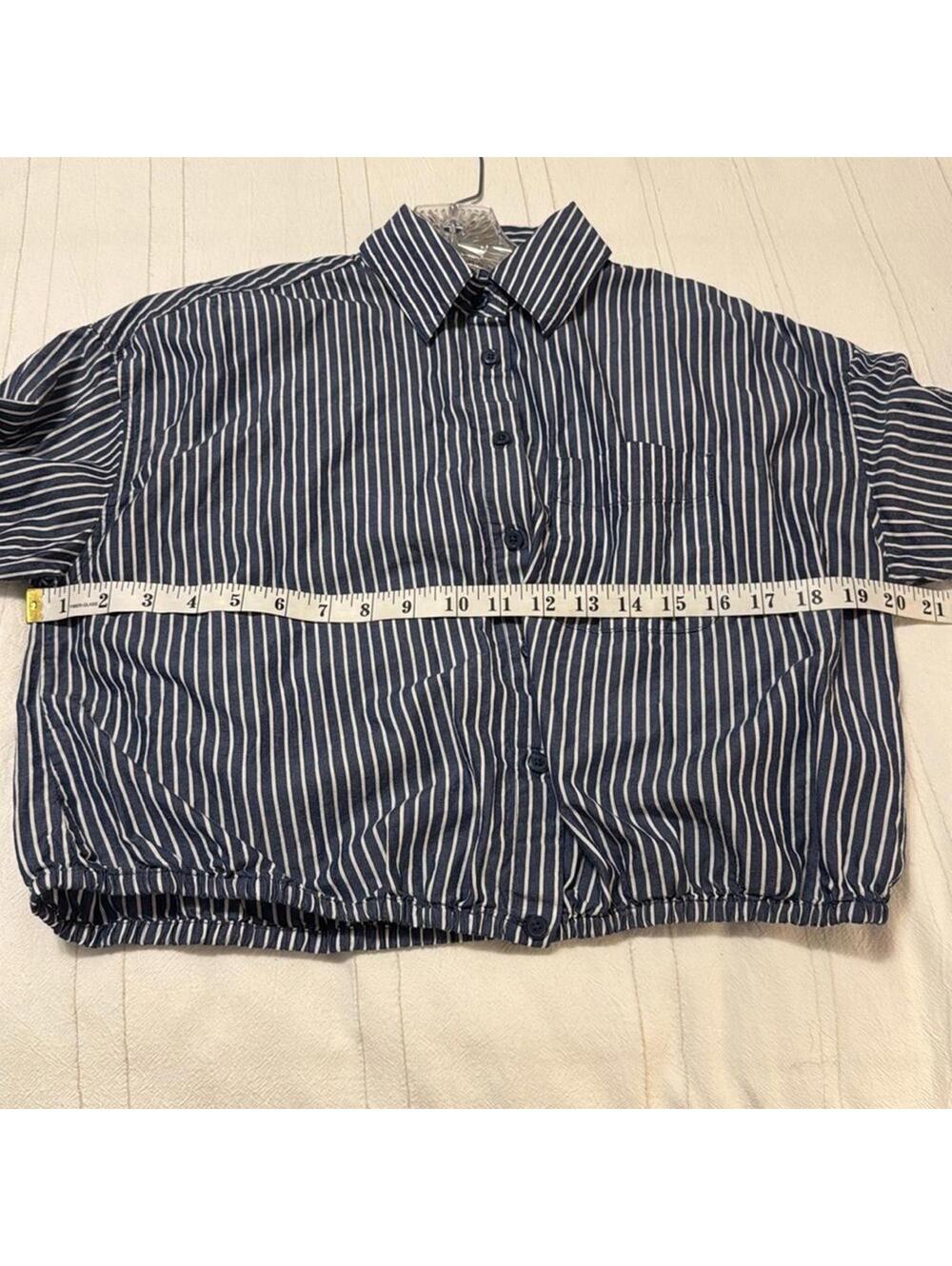 Kut from the Kloth Navy and White Striped Shirt - Picture 3 of 7